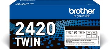 Een Brother toner, 3.000 pagina's, OEM TN-2420TWIN, zwart, pak van 2 stuks koop je bij best4office