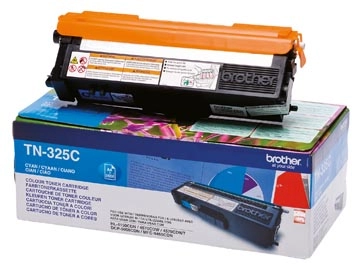 Een Brother toner, 3.500 pagina's, OEM TN-325C, cyaan koop je bij best4office