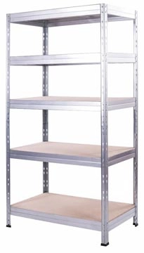 Een AR Shelving rek Rivet Stabil, ft 180 x 90 x 40 cm, 5 legborden uit HDF, gegalvaniseerd koop je bij Muys Kantoor & Kado