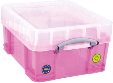 Een Really Useful Box opbergdoos 18 liter XL, transparant roze koop je bij best4office