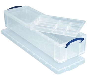 Een Really Useful Box opbergdoos 22 liter met 2 dividers, transparant koop je bij best4office