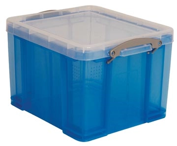 Een Really Useful Box opbergdoos 35 liter, transparant, blauw koop je bij best4office