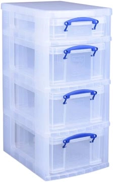 Een Really Useful Box trolley met 4 opbergdozen, zwart koop je bij best4office