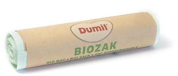 Een Dumil bio vuilniszak voor GFT, 16 micron, 20 l, rol van 8 stuks, groen koop je bij Muys Kantoor & Kado