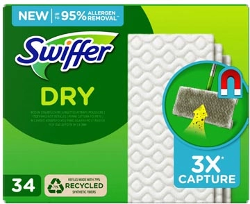 Een Swiffer Dry navulling, pak van 34 stuks koop je bij Muys Kantoor & Kado