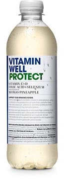 Een Vitamin Well vitaminewater Protect (Mango & Ananas), flesje van 0,5 L, pak van 12 koop je bij Muys Kantoor & Kado