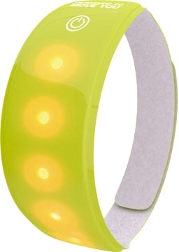 Een Wowow lichtband geel, met 5 rode leds, met velcrosluiting, met batterij koop je bij best4office