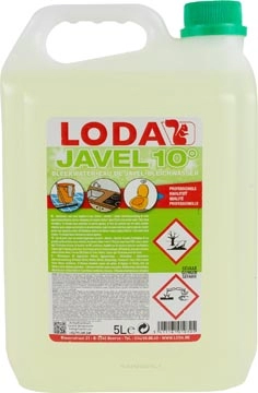 Een Loda Javel 10° bleekwater, groen, bidon van 5 l koop je bij Muys Kantoor & Kado